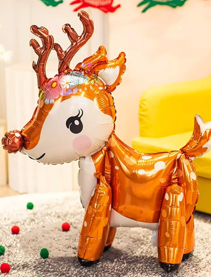 Reindeer Rudolph Balloon Deer 3D Christmas Standing Children Birthday Party Kids Decorations Reindeer Rudolph Balloon Deer 3D Christmas Standing Children Birthday Party Kids Decorations